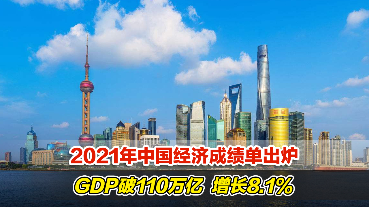 2021年中国经济成绩单出炉,gdp破110万亿,增8.1%