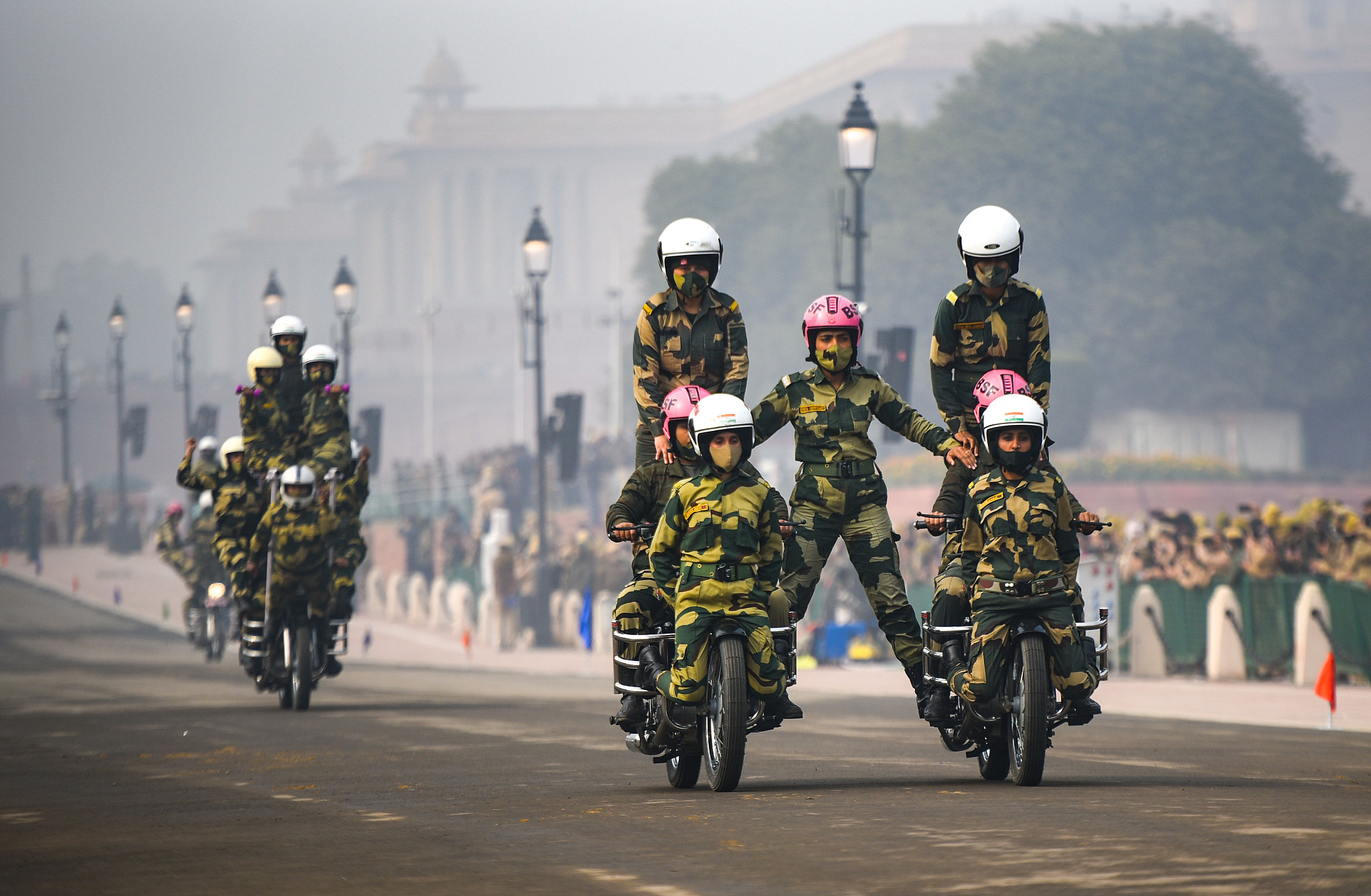 印度阅兵摩托图片