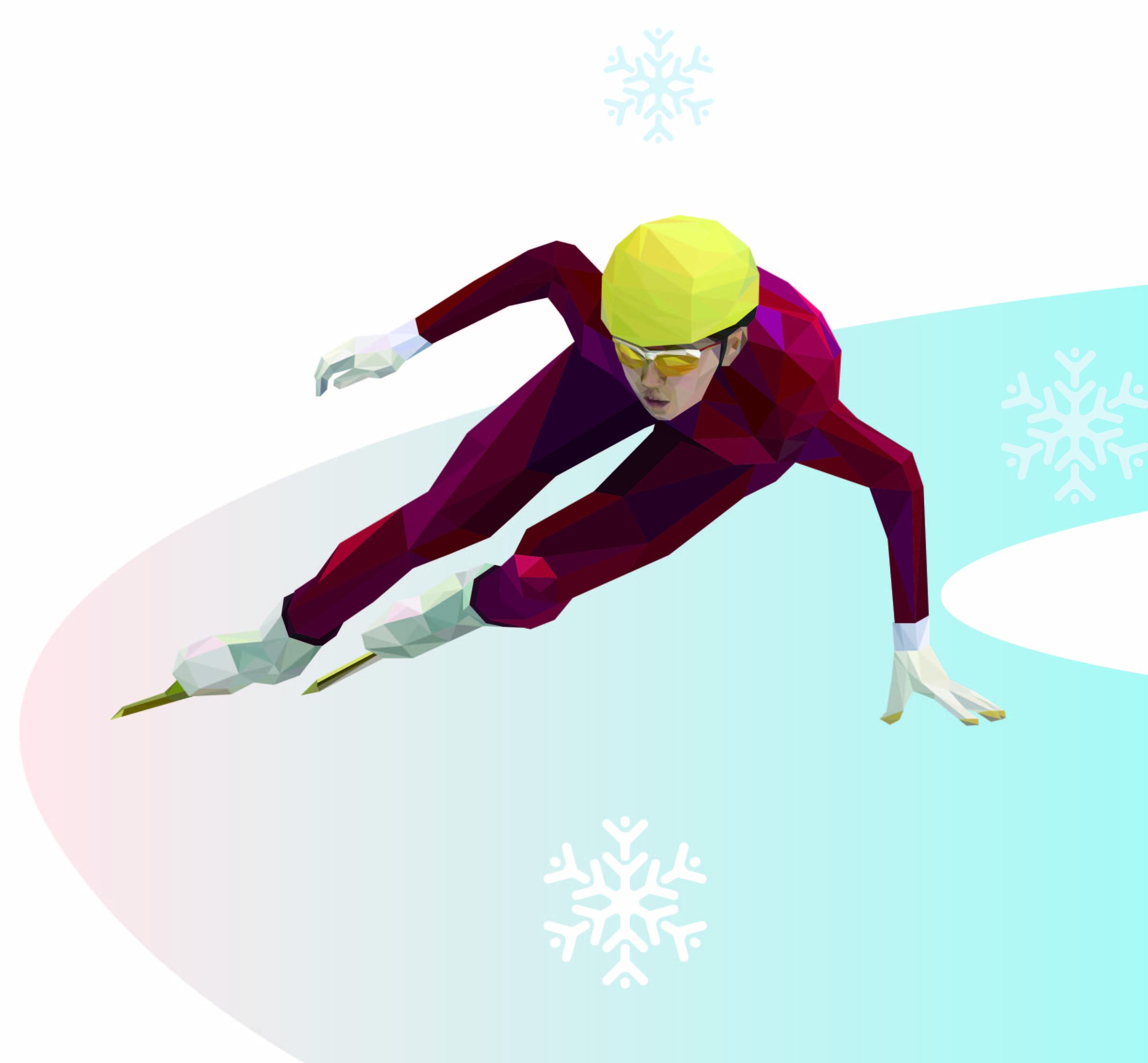 速度滑冰简笔画冬奥会图片