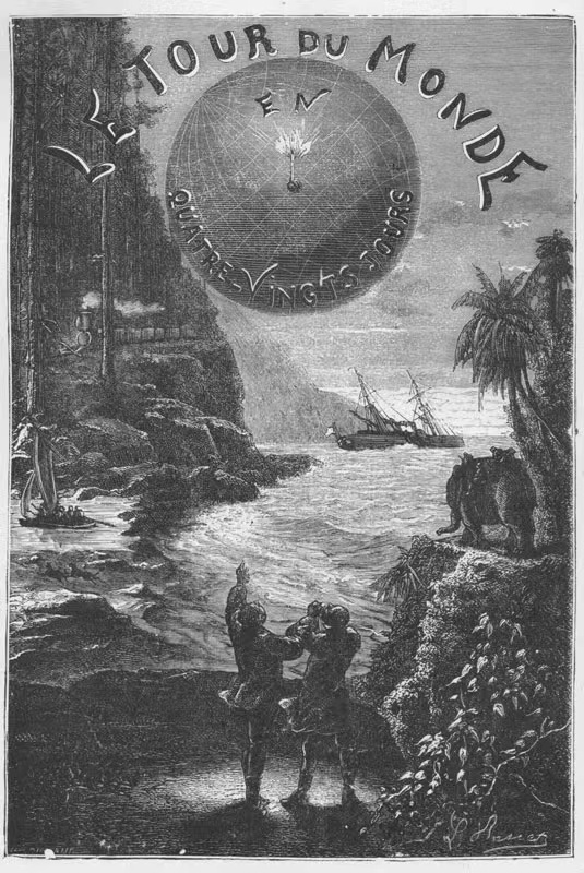 《八十天环游地球》法文1873年版书内插图，Neuville et L. Benett绘。