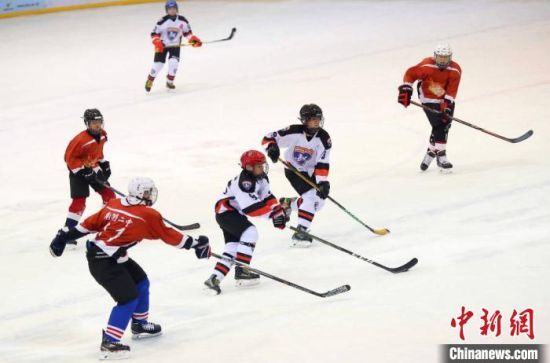 冰球已经成为南京不少中小学的特色体育项目。　泱波 摄