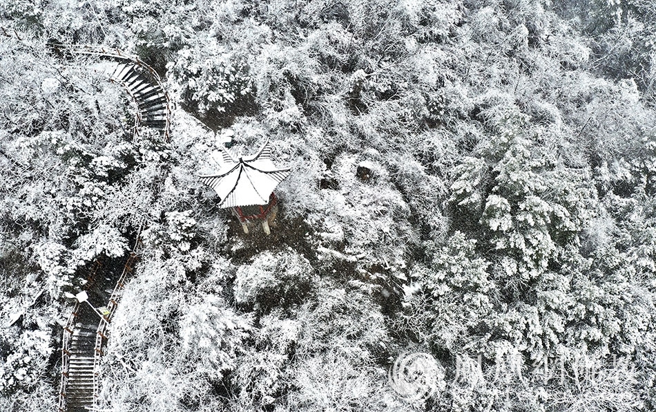 好雪片片黃石東方山佛協詠雪賀歲祝大家如虎添翼心想事成