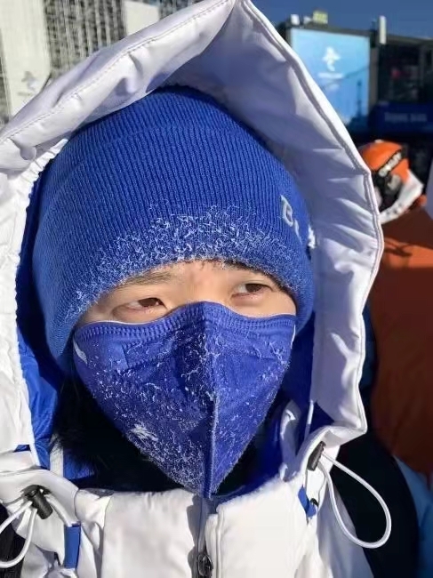 冬奥会蓝色口罩图片