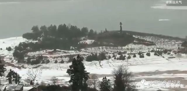2月19日连州星子镇潭岭水库雪景，来自清远天气