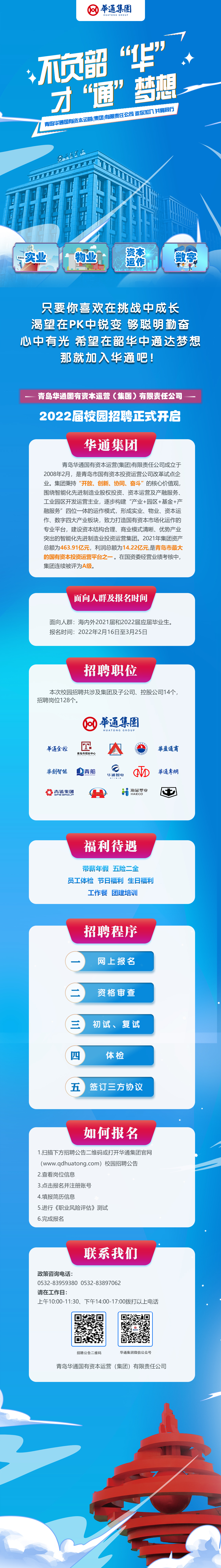 青岛华通国有资本运营（集团）有限责任公司2022年校园招聘公告