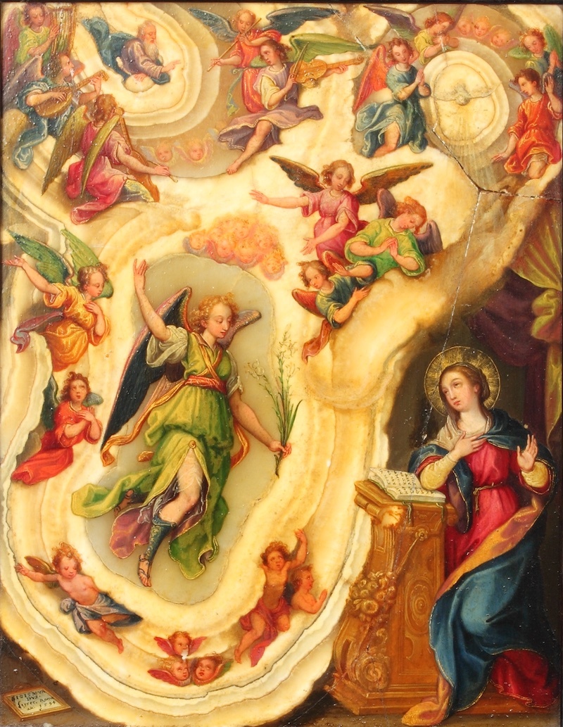 《天使报喜》1594 年 绘于玛瑙上的油画