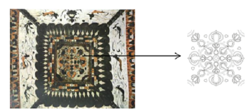 ▲初唐莫高窟第375窟藻井