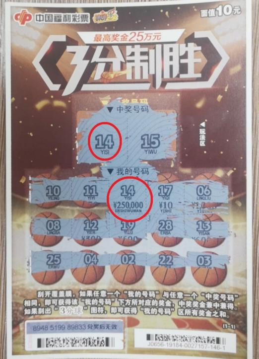 刮出3分制胜25万元大奖为儿子置办婚房