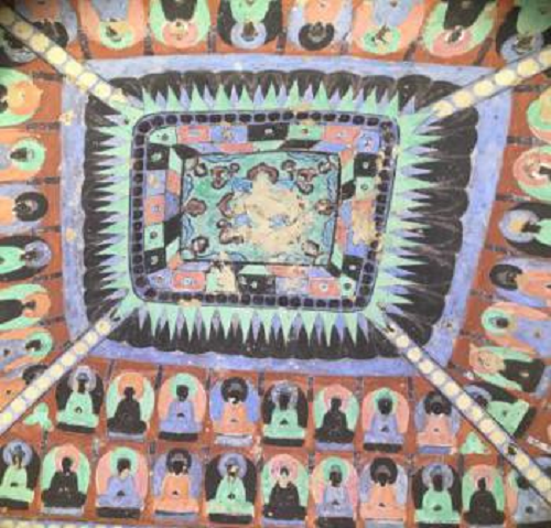 ▲初唐莫高窟第287窟藻井