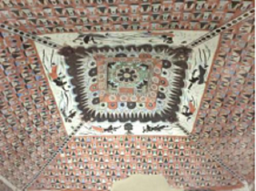 ▲初唐莫高窟第386窟藻井