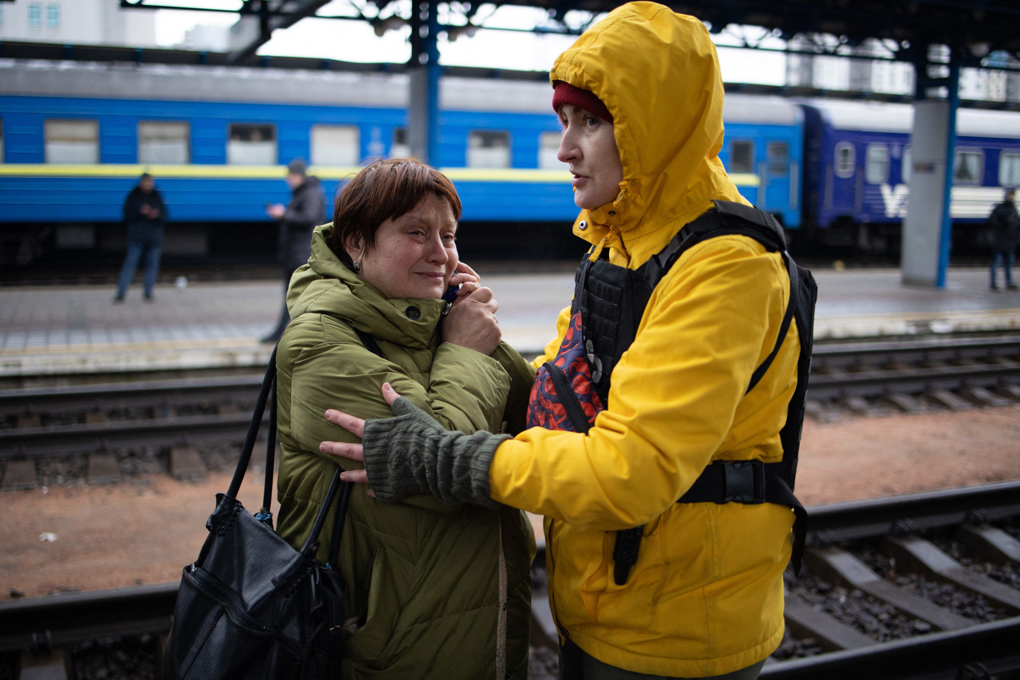 乌克兰人民撤离图片