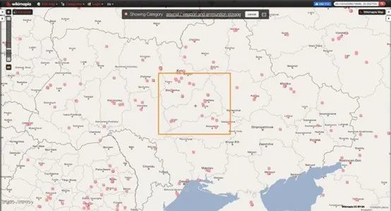 Wikimapia的搜索记录显示,在乌克兰切尔卡瑟州地区有6座武器库。