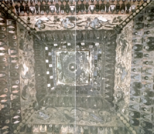 ▲初唐莫高窟第57窟藻井