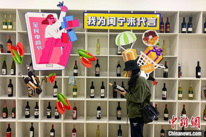 游客在闽宁镇游客中心打卡。 李佩珊 摄