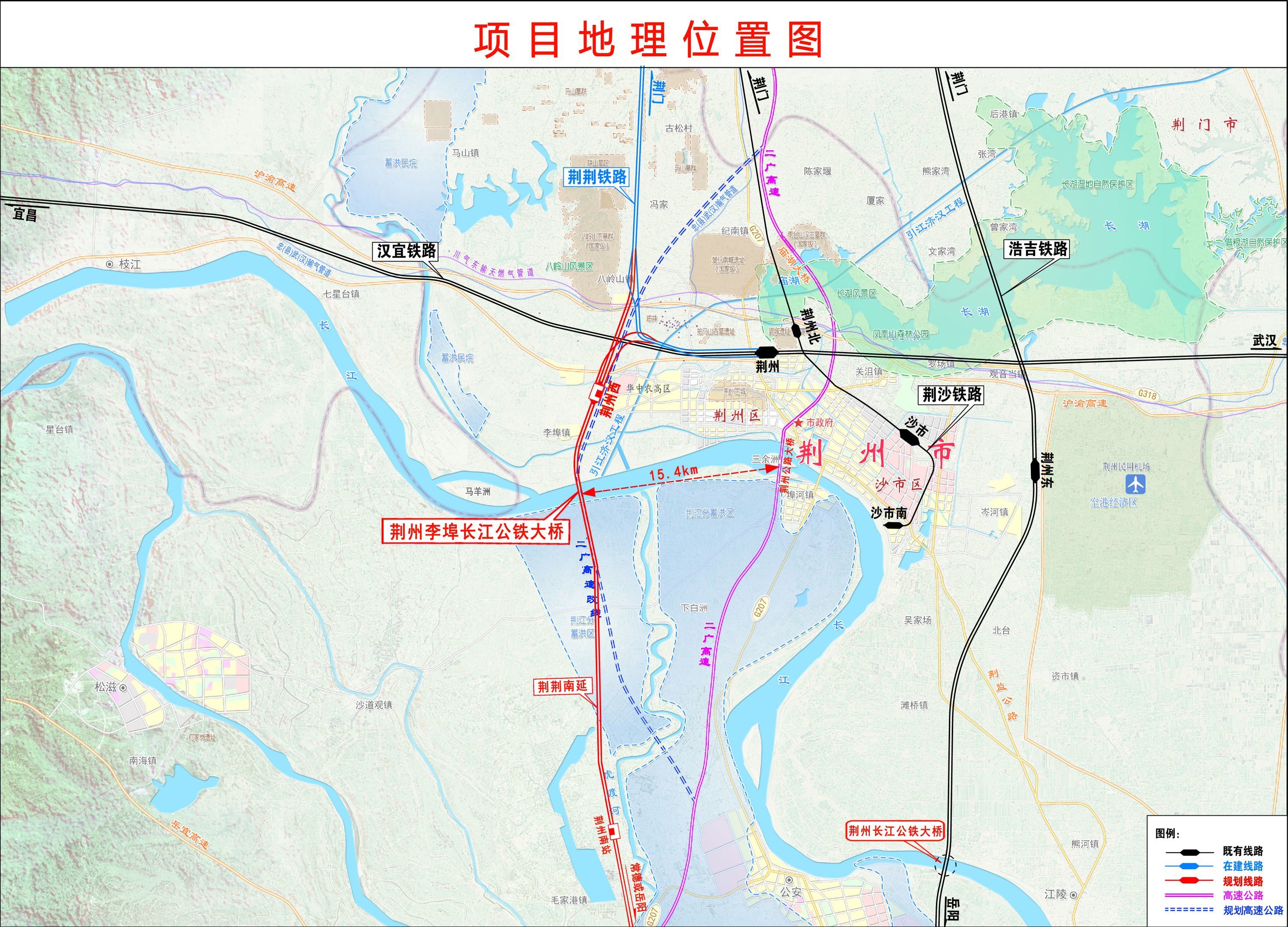 李埠长江公铁大桥地理位置图。通讯员邓达 曹雪供图