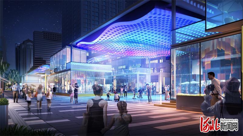 石家庄市新华区民族路湾里步行街改造提升效果图。