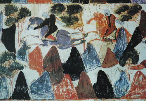 ▲太子回宫 莫高窟第428窟东壁 北周