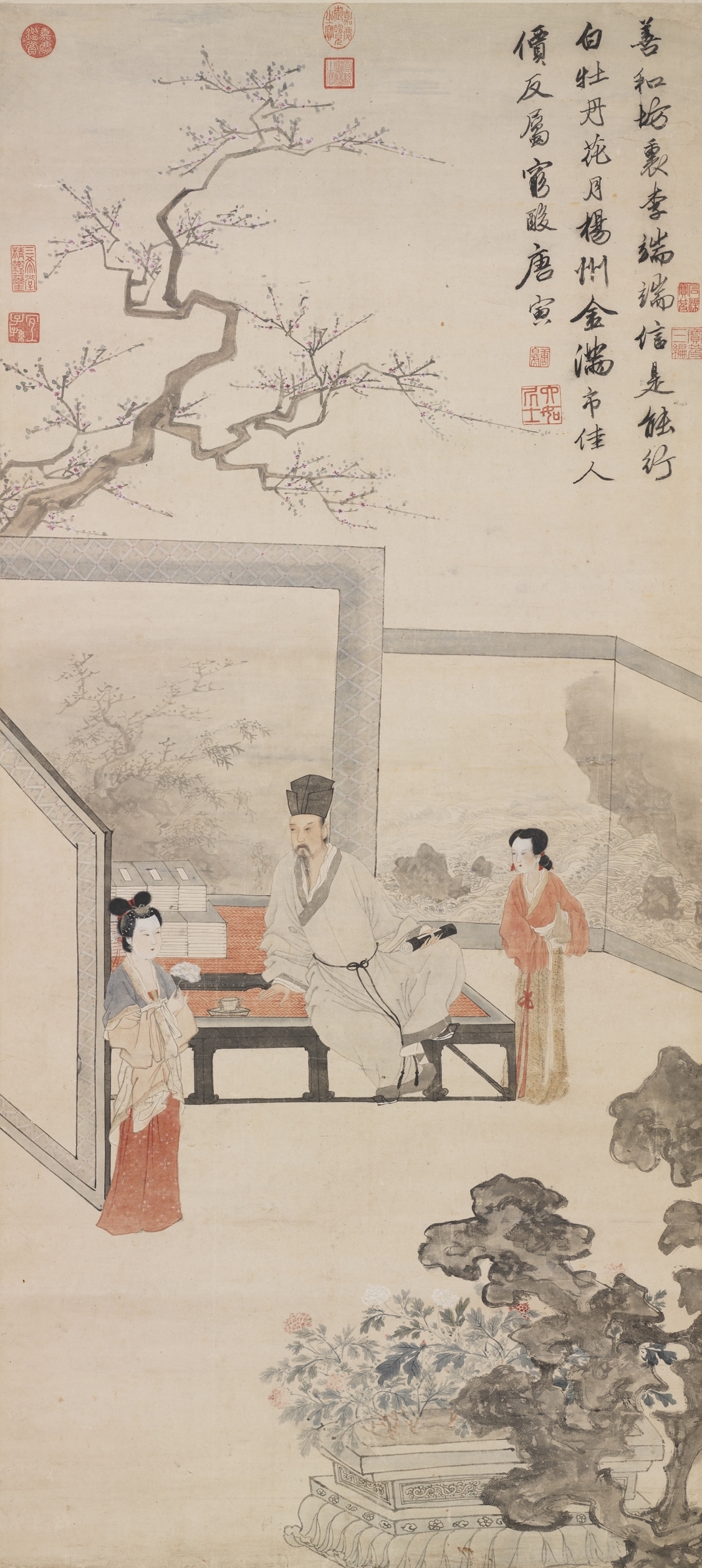 明 唐寅 《仿唐人仕女》轴 台北故宫博物院藏本幅题材,取自唐代名妓