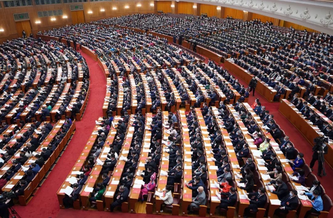 3月11日，第十三届全国人民代表大会第五次会议在北京人民大会堂举行闭幕会。新华社记者 高洁 摄