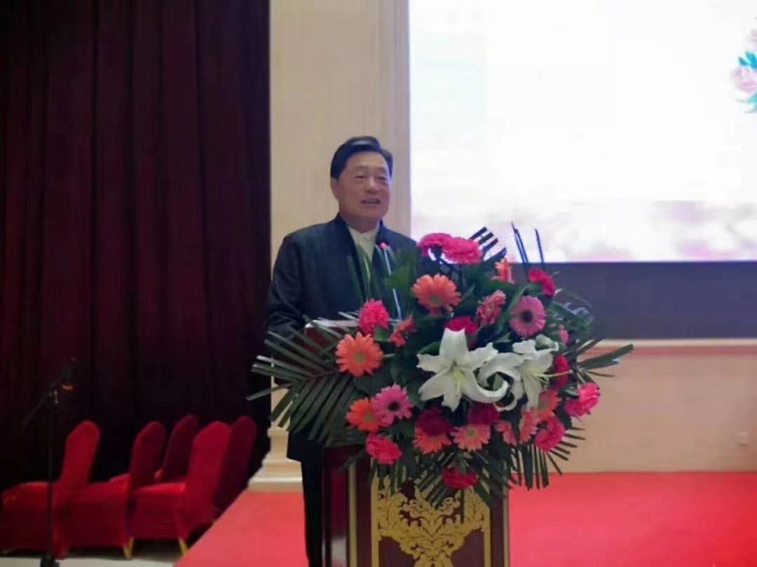 图为熊召政在樱花论坛上发表演讲