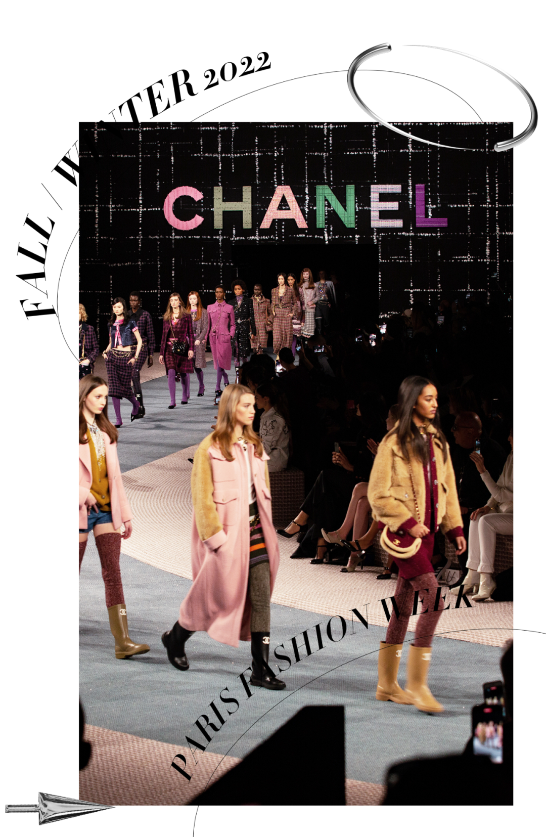 穿着斜纹软呢和香奈儿一起漫步乡野