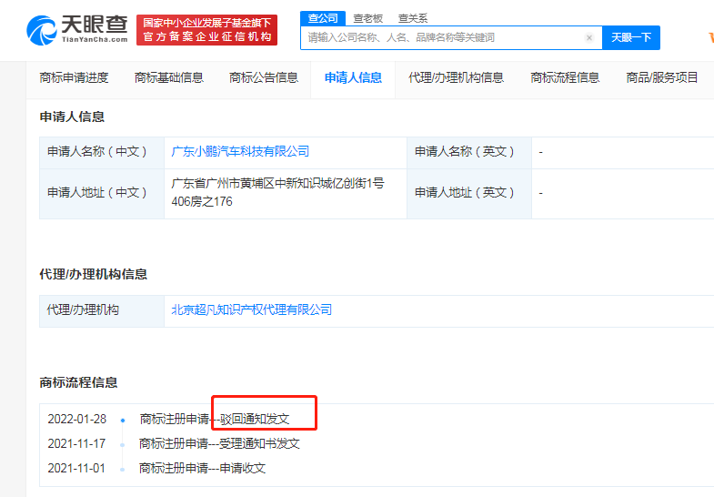 小鹏汽车申请元宇宙商标被驳回