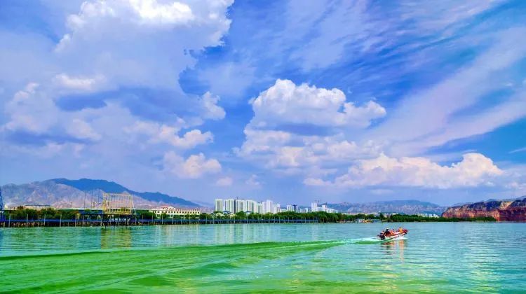 ▲临夏的绿水永靖黄河欢迎您