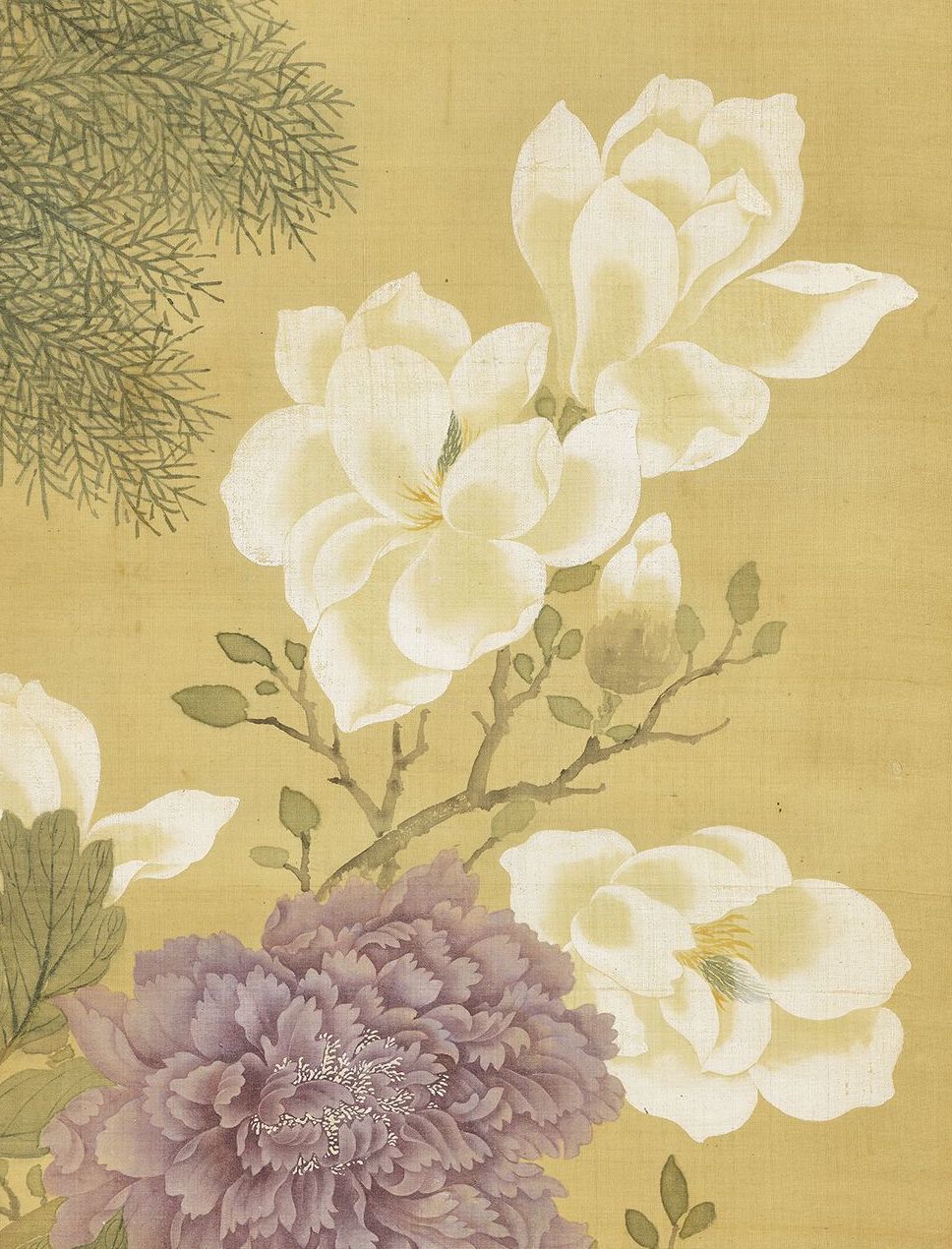 清 恽寿平 《花卉》轴(局部) 台北故宫博物院藏