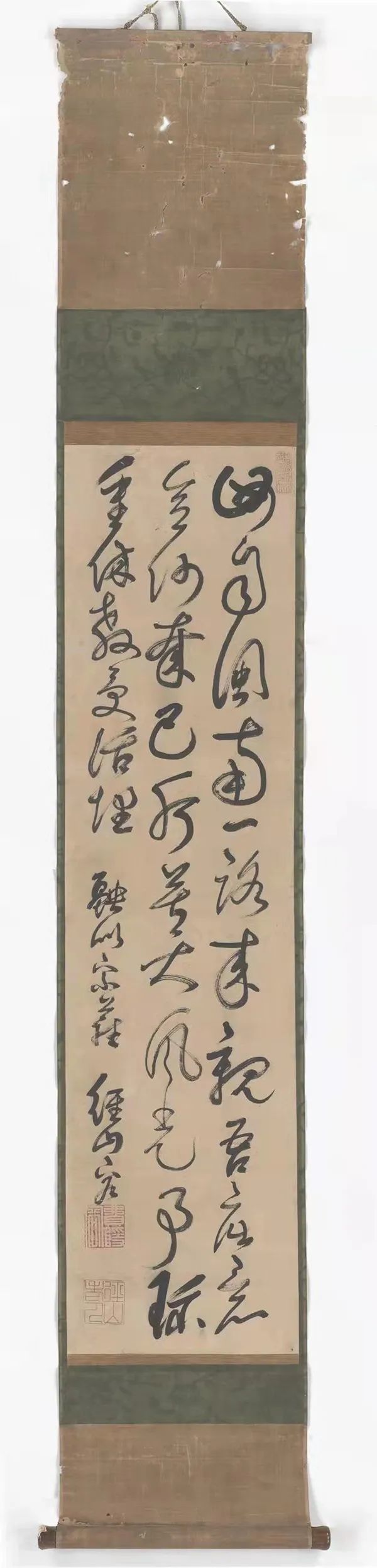 ▲ 费隐通容草书,费隐通容(1593-1661),书法,131x28cm,1648,杭州永福寺藏
