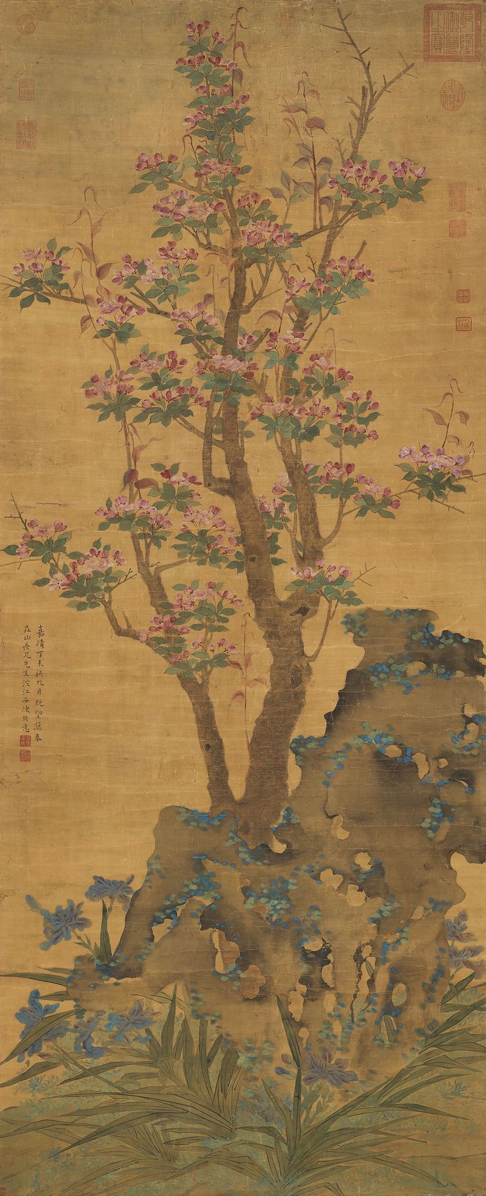 明 陈栝 《海棠》轴 台北故宫博物院藏