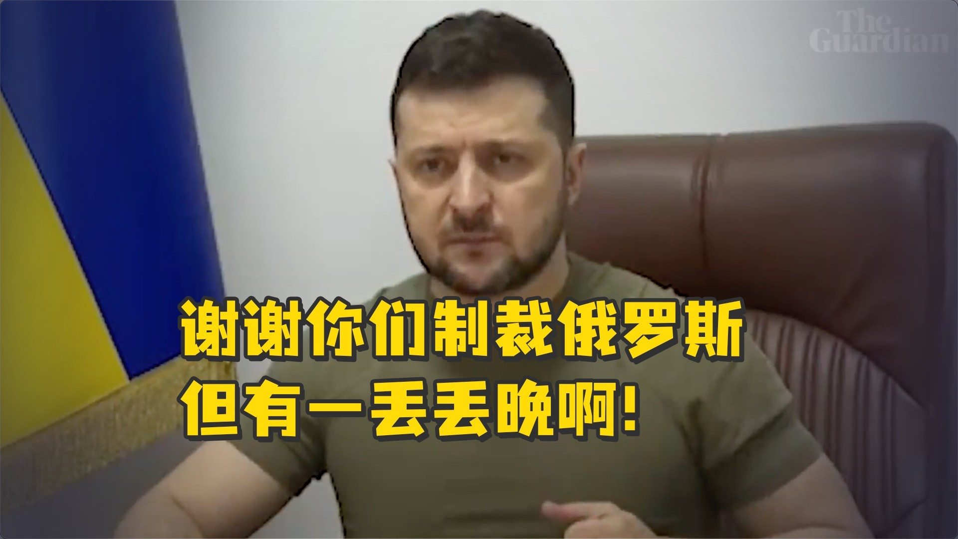泽连斯基:谢谢你们制裁俄罗斯,但有一丢丢晚啊_凤凰网视频_凤凰网