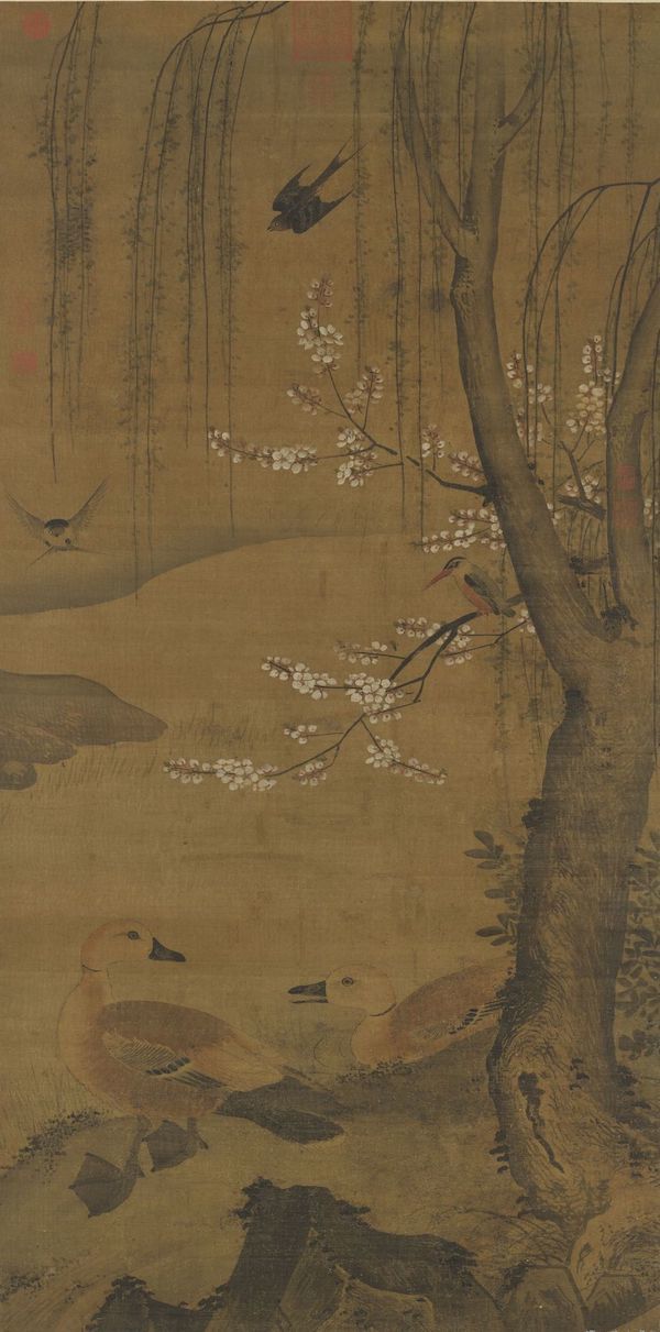 明人 《画花鸟》轴 台北故宫博物院藏