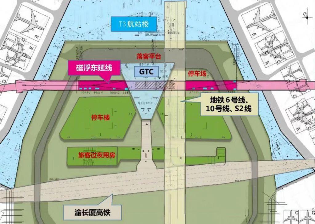 為構建綜合交通樞紐體系,通過軌道交通與長沙機場互聯互通,擴大機場