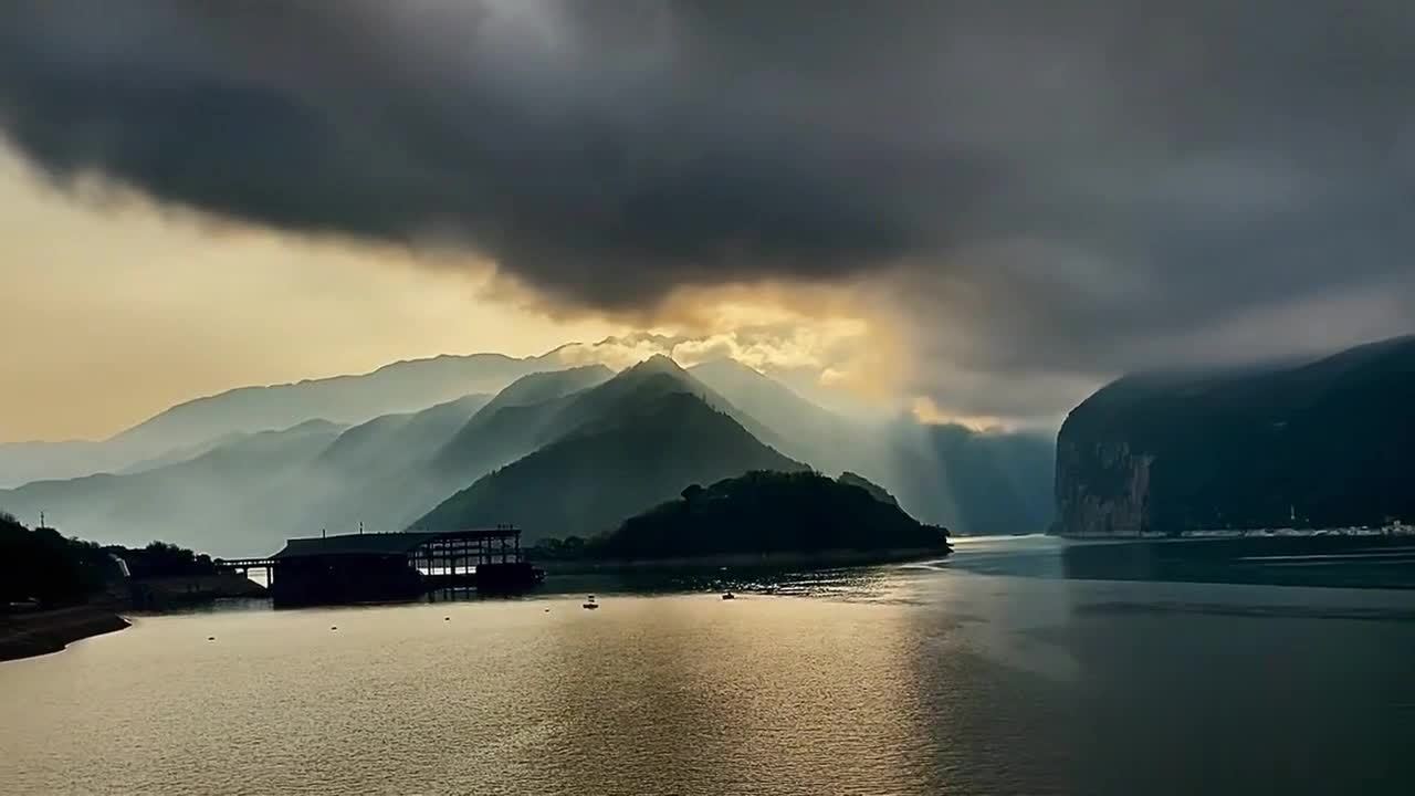 白帝城瞿塘峡这番美景，没有屏蔽凡人