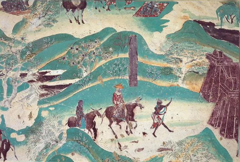 莫高窟第217窟-南壁西侧-春山踏青-盛唐