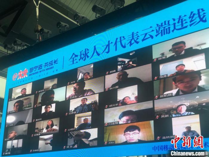 宁波举办全球人才代表云端连线活动(资料图)。　林波 摄