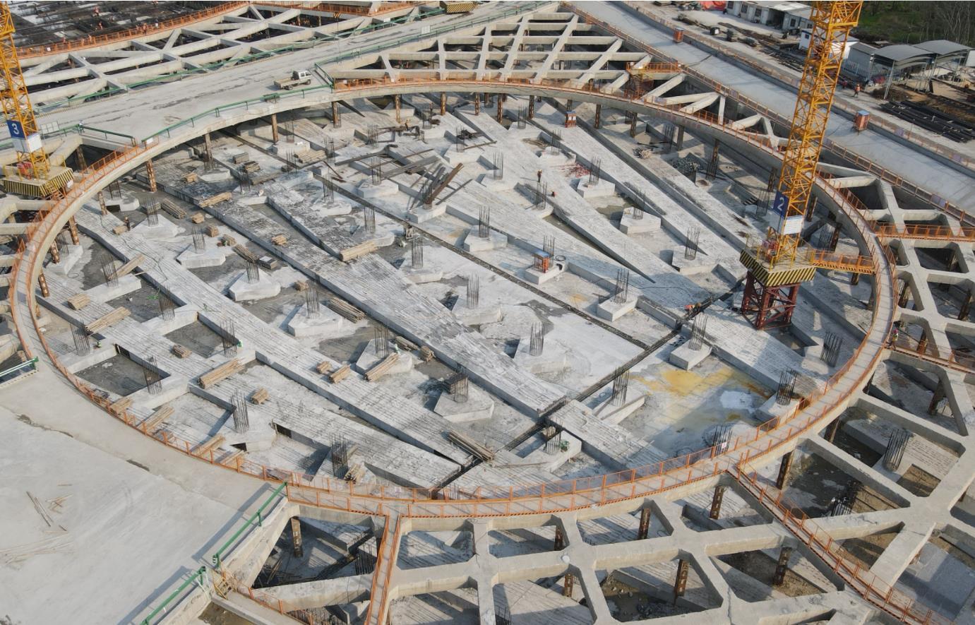 宁波市轨道交通5号线一期工程前殷停车场项目轨行区基础工程顺利完成