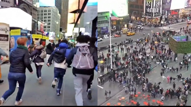 现场：纽约时代广场传出巨大爆炸声 大批民众惊慌奔逃