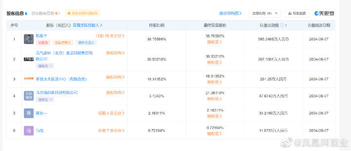 元气森林所持观云白酒股份增至36.93%_凤凰网