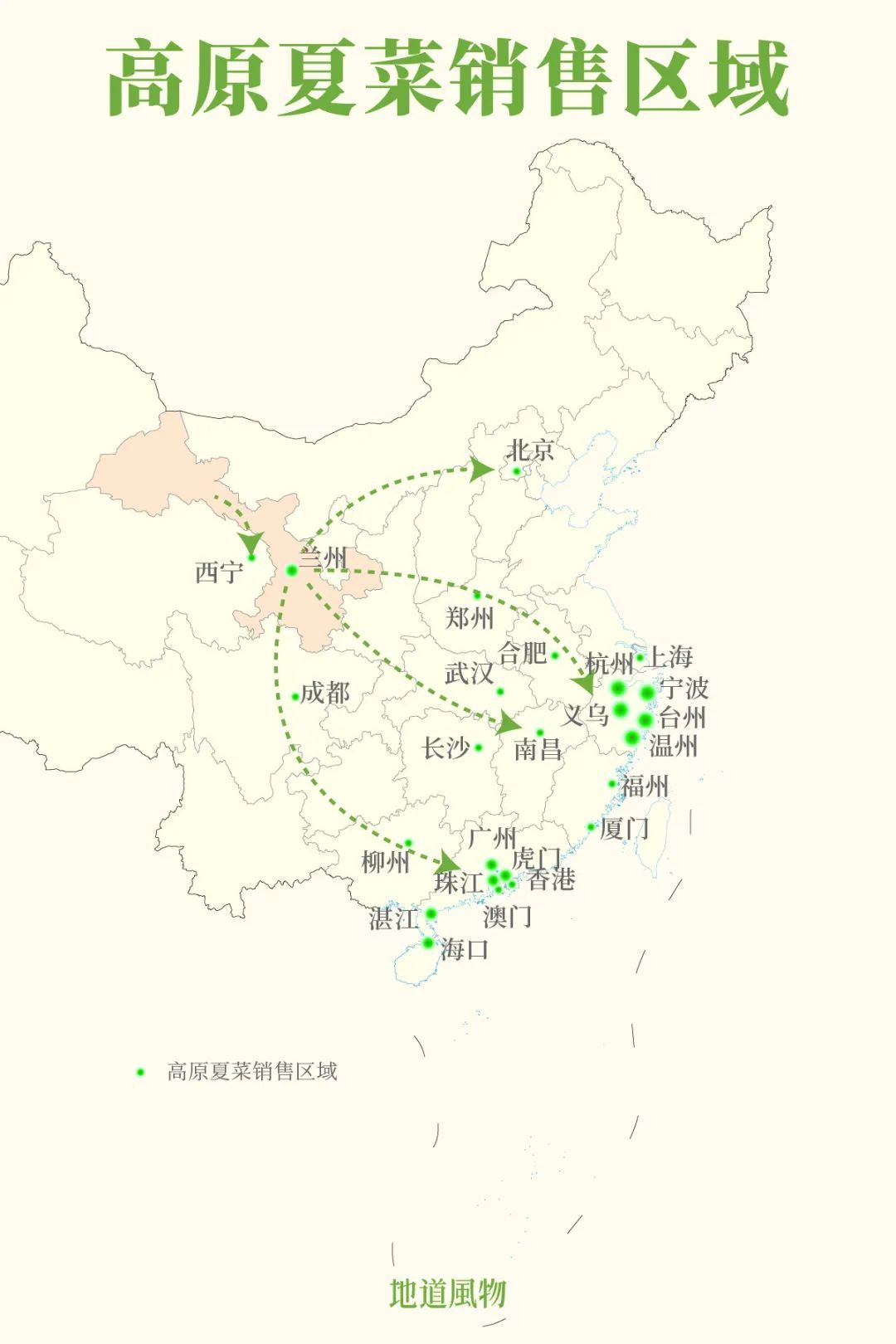 甘肃的高原夏菜，畅销于长三角与大湾区。制图/孙璐