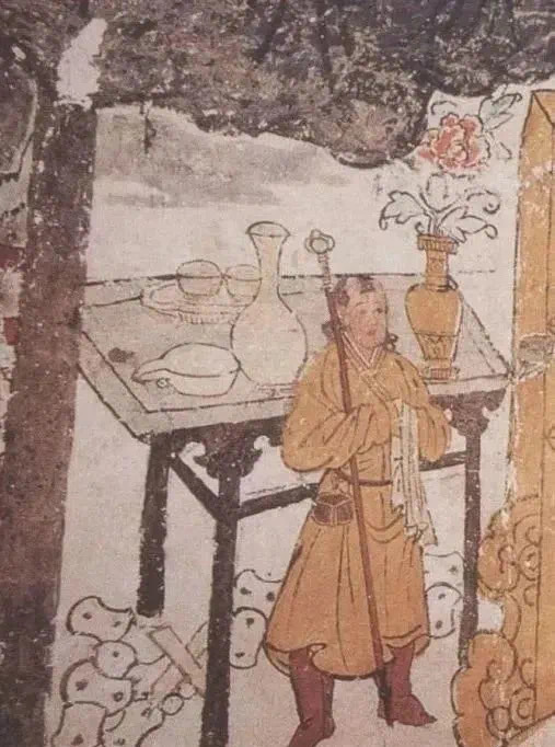 ▲陕西蒲城县元代墓葬壁画