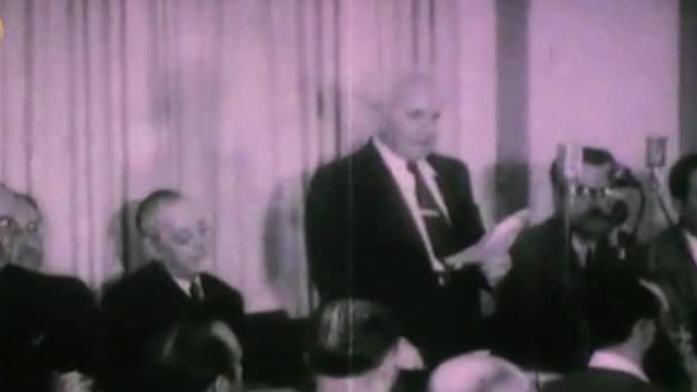 1948年，以色列在战火中建国，政府公布独立宣言