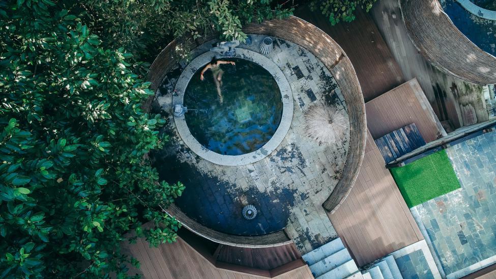 △独具匠心的天然特色泡池