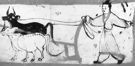 农耕图 （本版图片均为资料图，出自嘉峪关魏晋墓砖画）