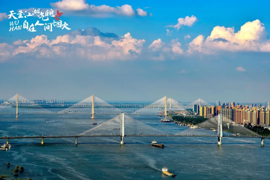 武汉是中国水域面积最大的城市./《一眼看三桥》任勇 摄