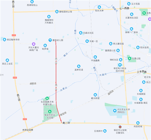 保定市西二环部分路段开展微表处施工，预计5月1日前完工