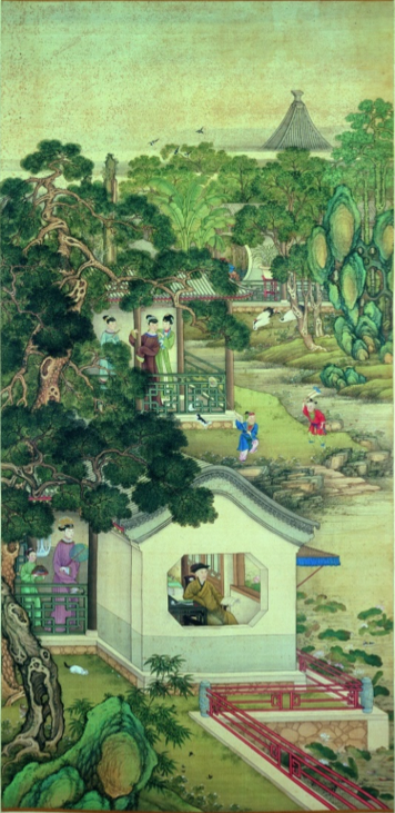 图1 佚名（可能出自张震或张为邦，或其他画家）雍正行乐图 轴 绢本设色206厘米×101.6厘米 故宫博物院