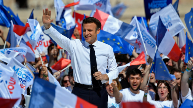 出口民调显示马克龙赢得法国大选
