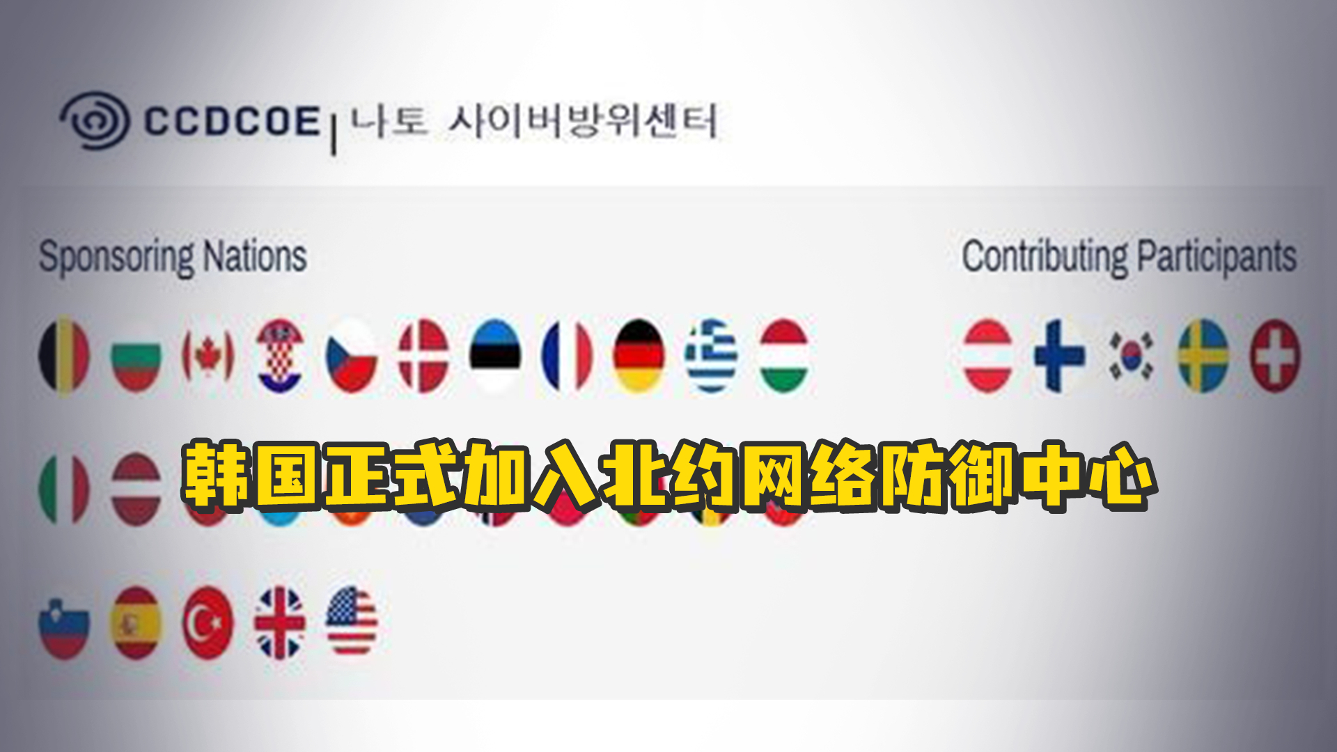 韩国正式加入北约网络防御中心成为首个加入该机构的亚洲国家