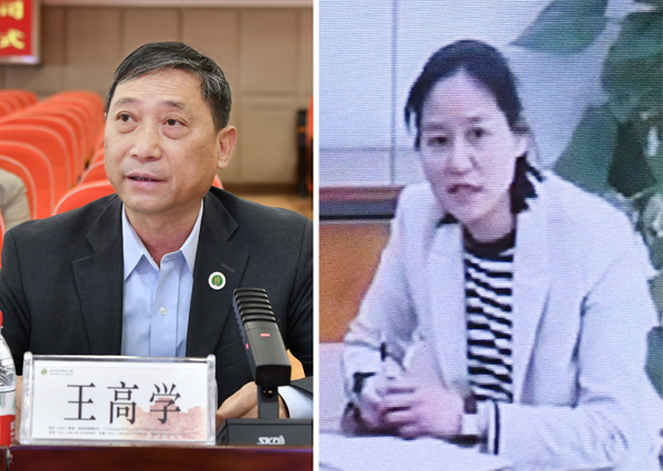 王高学教授介绍成果研发情况，李琴执行总裁介绍企业以及进一步合作情况